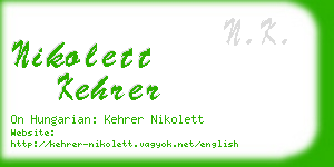 nikolett kehrer business card